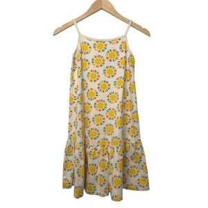 Hanna Andersson Girl's Size 12 Yellow Multicolor Sun Print Tiered Tank Dress EUC